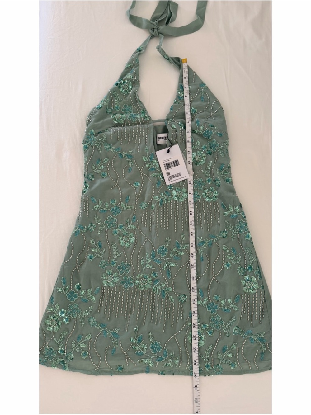 NWT Princess Polly Telenova Halter Mini Dress Green - Picture 16 of 16